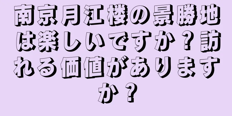 南京月江楼の景勝地は楽しいですか？訪れる価値がありますか？