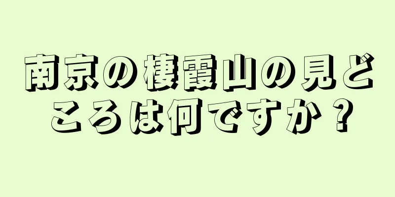 南京の棲霞山の見どころは何ですか？