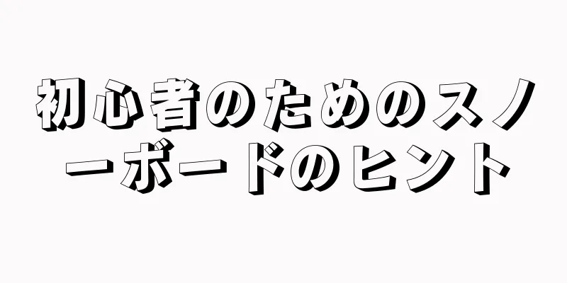 初心者のためのスノーボードのヒント