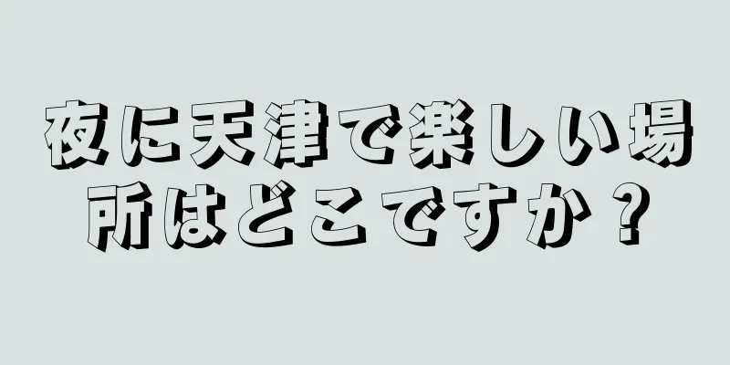 夜に天津で楽しい場所はどこですか？