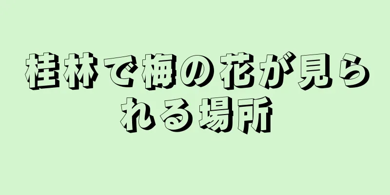 桂林で梅の花が見られる場所