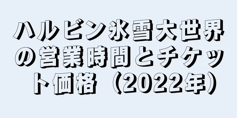 ハルビン氷雪大世界の営業時間とチケット価格（2022年）