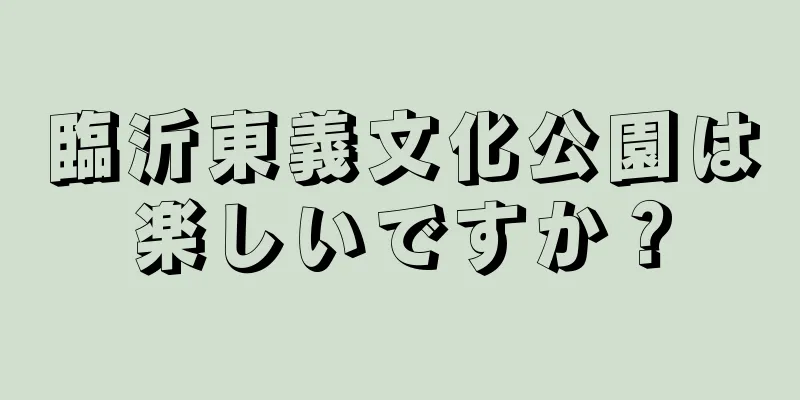 臨沂東義文化公園は楽しいですか？