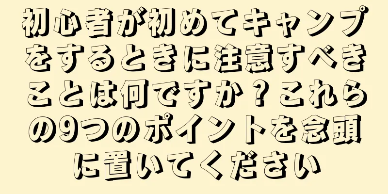 初心者が初めてキャンプをするときに注意すべきことは何ですか？これらの9つのポイントを念頭に置いてください
