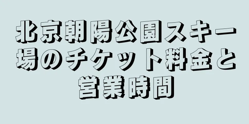 北京朝陽公園スキー場のチケット料金と営業時間
