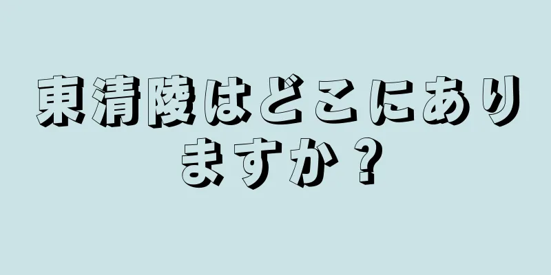 東清陵はどこにありますか？