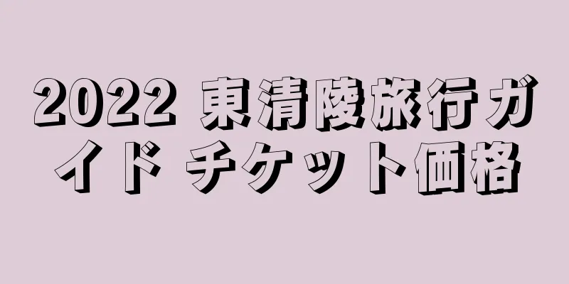 2022 東清陵旅行ガイド チケット価格