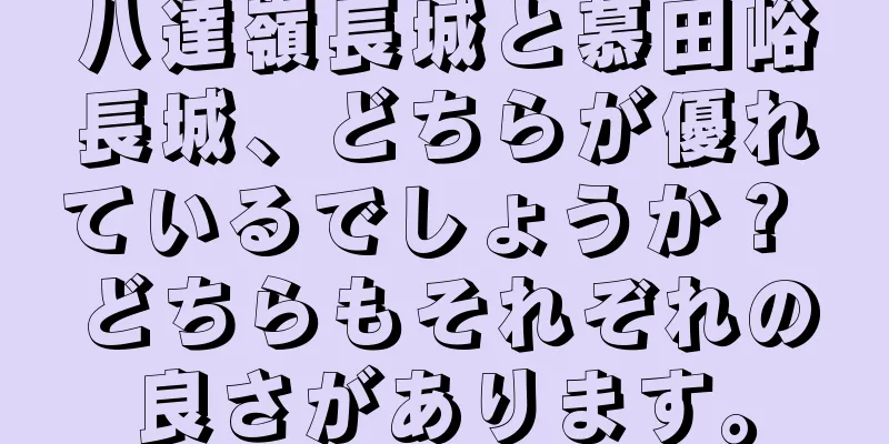 八達嶺長城と慕田峪長城、どちらが優れているでしょうか？ どちらもそれぞれの良さがあります。
