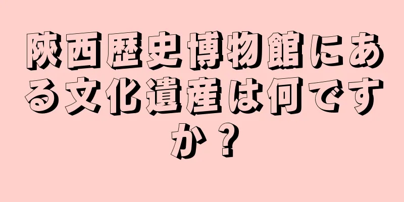 陝西歴史博物館にある文化遺産は何ですか？