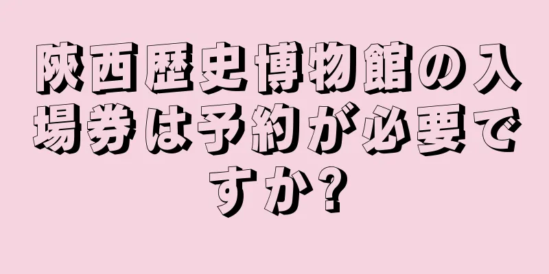 陝西歴史博物館の入場券は予約が必要ですか?