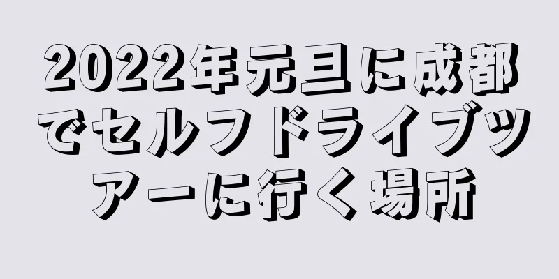 2022年元旦に成都でセルフドライブツアーに行く場所