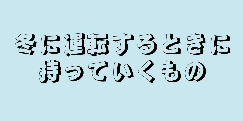 冬に運転するときに持っていくもの