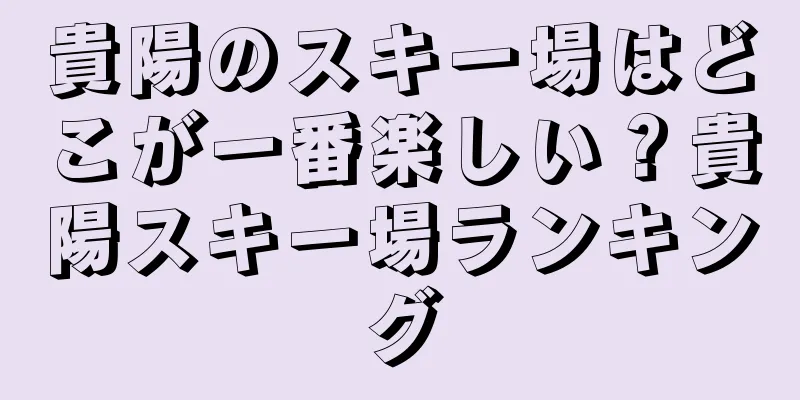 貴陽のスキー場はどこが一番楽しい？貴陽スキー場ランキング