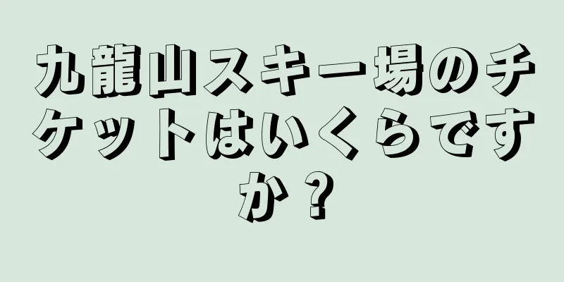 九龍山スキー場のチケットはいくらですか？
