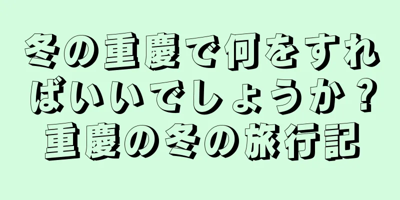 冬の重慶で何をすればいいでしょうか？重慶の冬の旅行記