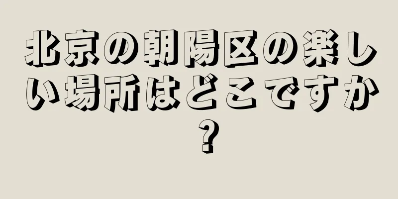 北京の朝陽区の楽しい場所はどこですか？