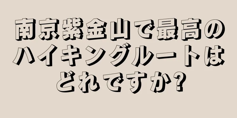 南京紫金山で最高のハイキングルートはどれですか?