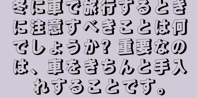 冬に車で旅行するときに注意すべきことは何でしょうか? 重要なのは、車をきちんと手入れすることです。