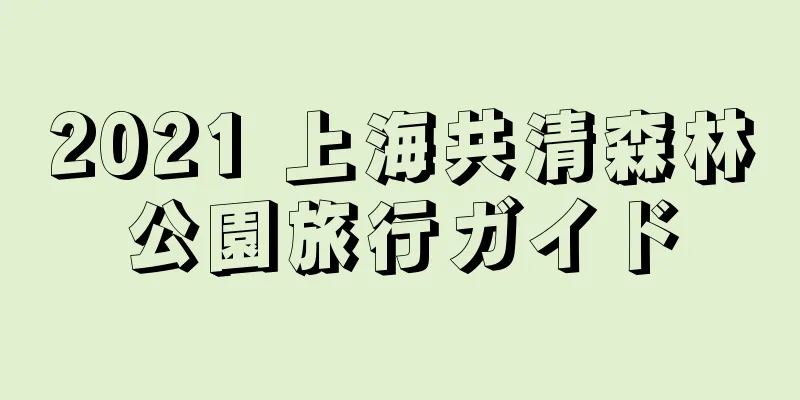 2021 上海共清森林公園旅行ガイド