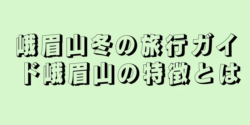 峨眉山冬の旅行ガイド峨眉山の特徴とは