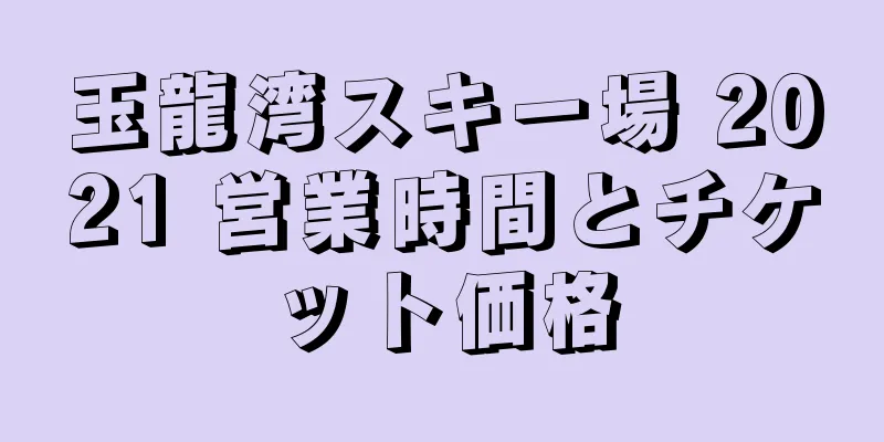 玉龍湾スキー場 2021 営業時間とチケット価格