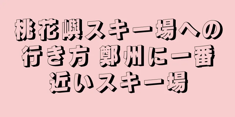 桃花嶼スキー場への行き方 鄭州に一番近いスキー場