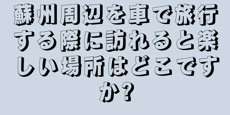 蘇州周辺を車で旅行する際に訪れると楽しい場所はどこですか?