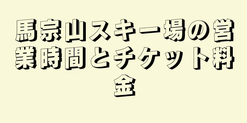 馬宗山スキー場の営業時間とチケット料金