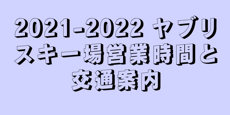 2021-2022 ヤブリスキー場営業時間と交通案内