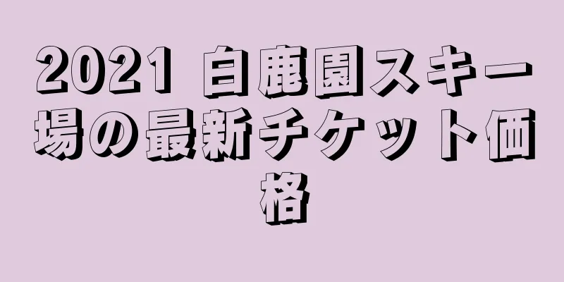2021 白鹿園スキー場の最新チケット価格