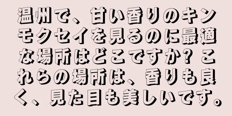 温州で、甘い香りのキンモクセイを見るのに最適な場所はどこですか? これらの場所は、香りも良く、見た目も美しいです。