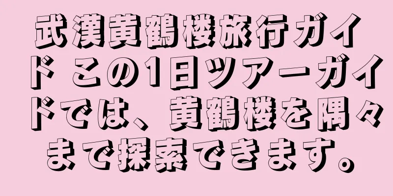 武漢黄鶴楼旅行ガイド この1日ツアーガイドでは、黄鶴楼を隅々まで探索できます。