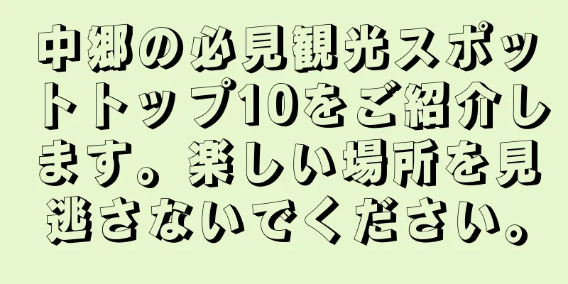 中郷の必見観光スポットトップ10をご紹介します。楽しい場所を見逃さないでください。