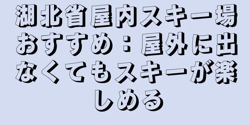 湖北省屋内スキー場おすすめ：屋外に出なくてもスキーが楽しめる