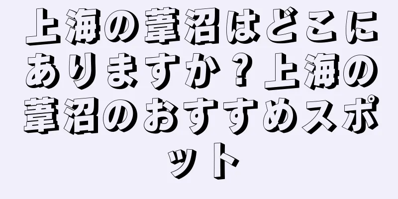 上海の葦沼はどこにありますか？上海の葦沼のおすすめスポット