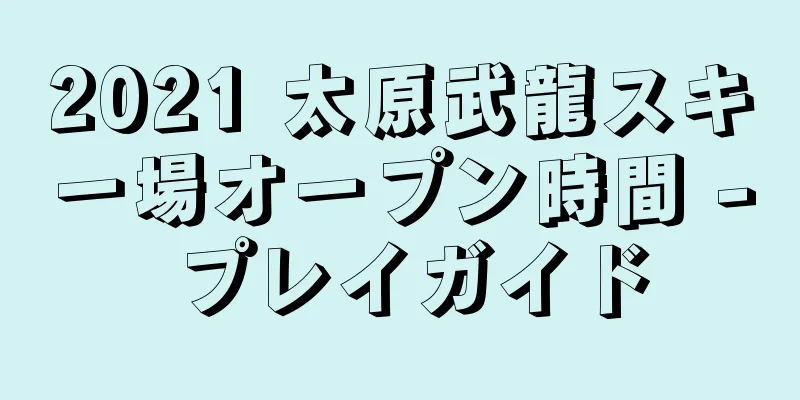 2021 太原武龍スキー場オープン時間 - プレイガイド