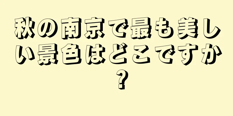 秋の南京で最も美しい景色はどこですか？