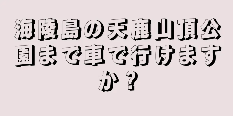 海陵島の天鹿山頂公園まで車で行けますか？