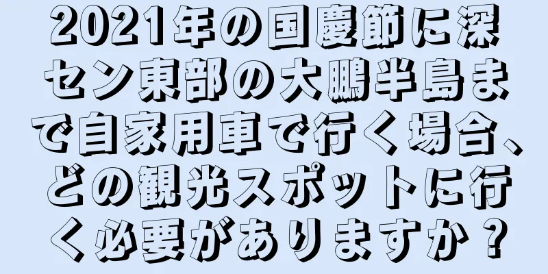 2021年の国慶節に深セン東部の大鵬半島まで自家用車で行く場合、どの観光スポットに行く必要がありますか？