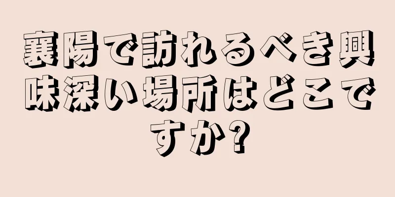 襄陽で訪れるべき興味深い場所はどこですか?