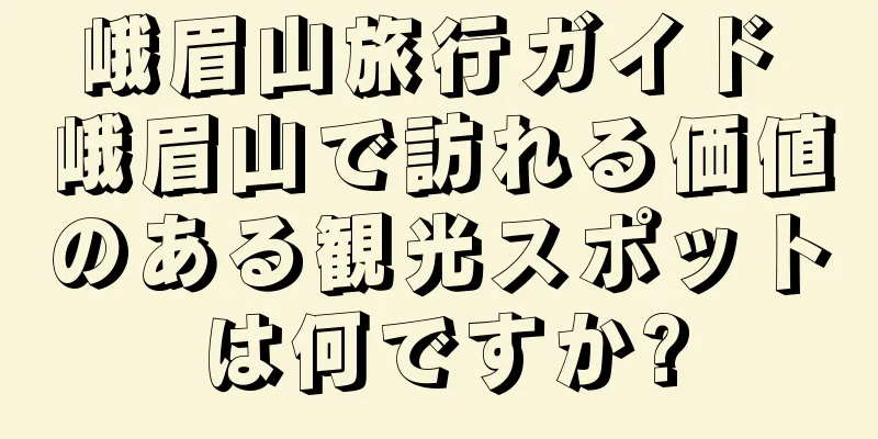 峨眉山旅行ガイド 峨眉山で訪れる価値のある観光スポットは何ですか?