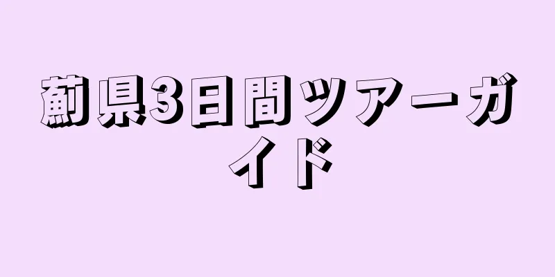 薊県3日間ツアーガイド