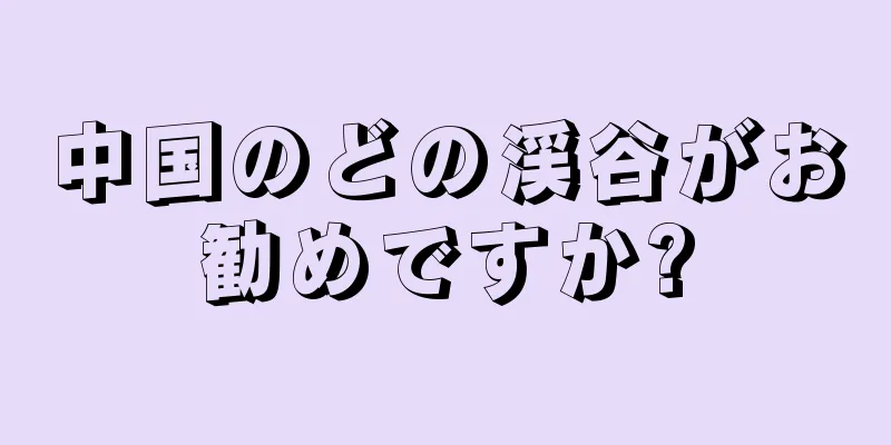 中国のどの渓谷がお勧めですか?