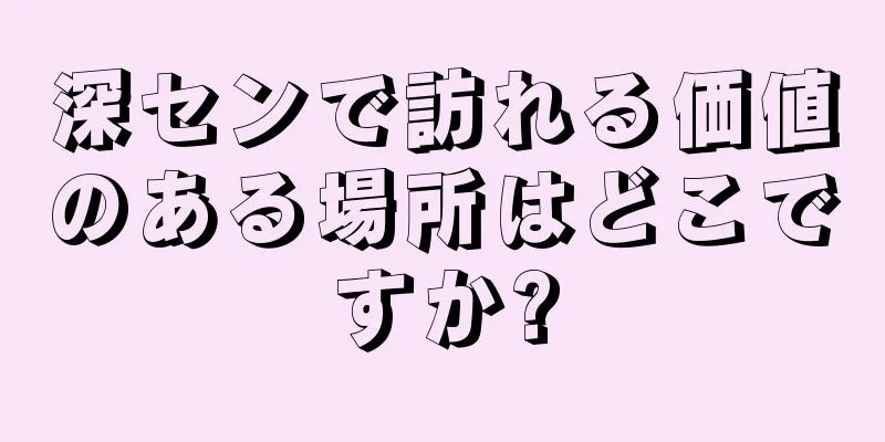 深センで訪れる価値のある場所はどこですか?