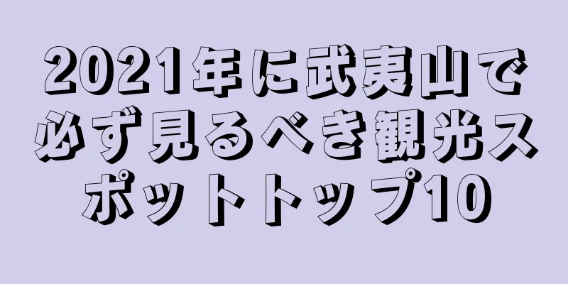 2021年に武夷山で必ず見るべき観光スポットトップ10