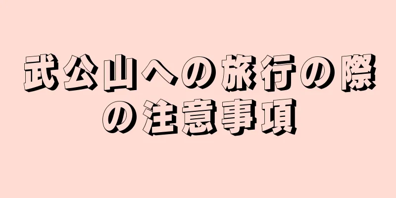 武公山への旅行の際の注意事項