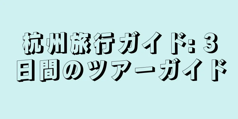 杭州旅行ガイド: 3日間のツアーガイド