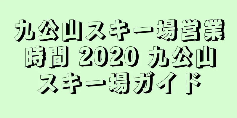 九公山スキー場営業時間 2020 九公山スキー場ガイド