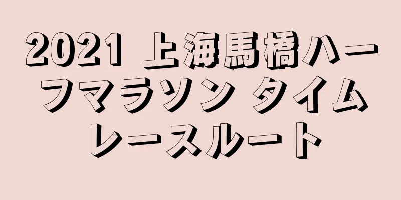 2021 上海馬橋ハーフマラソン タイムレースルート