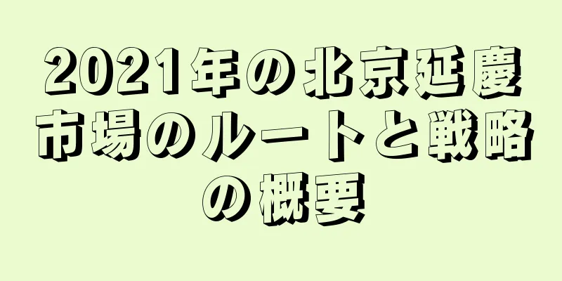 2021年の北京延慶市場のルートと戦略の概要